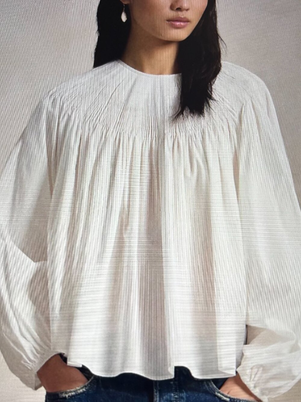Polo Ralph Lauren - PinTucked Long Sleeved Cotton Blouse - Size XL